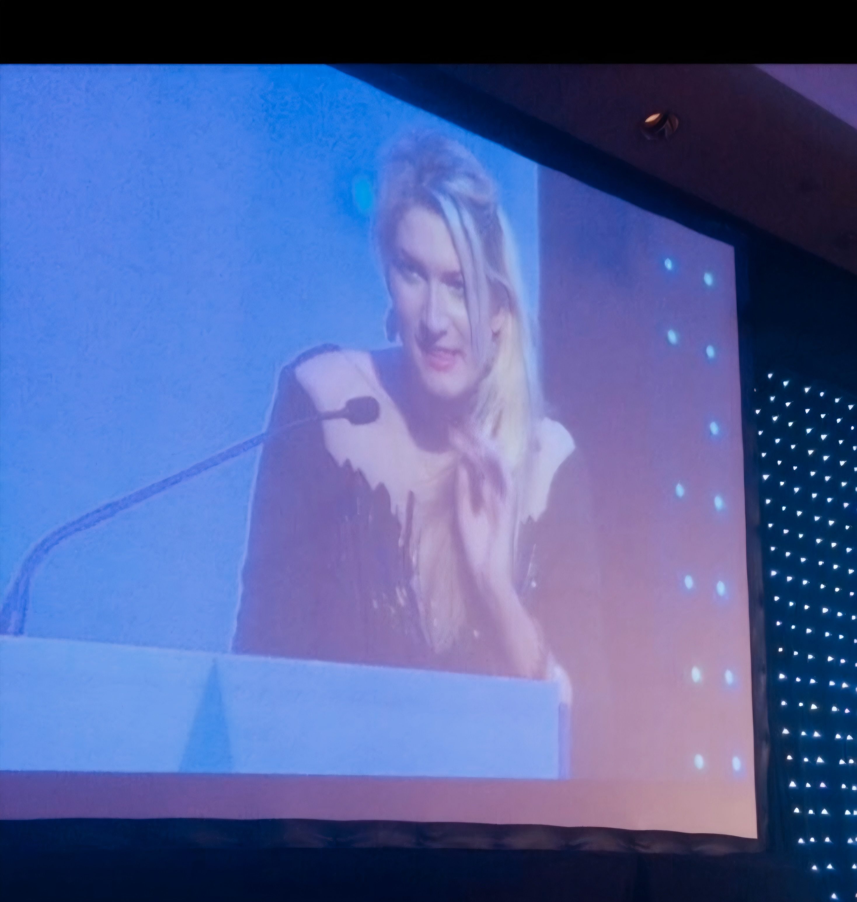 Jodie speaking on stage