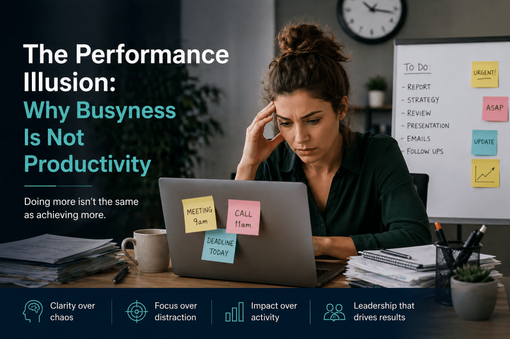Employee overwhelmed by workload in busy office environment showing cognitive overload and workplace stress
